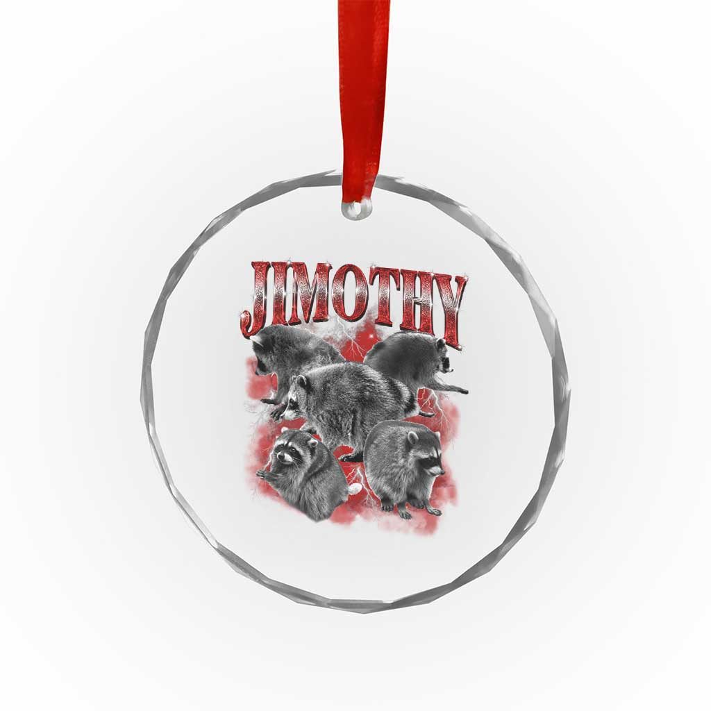Jimothy Raccoon Crystal Glass Ornament Vintage 90s Bootleg Rap Style Funny Meme