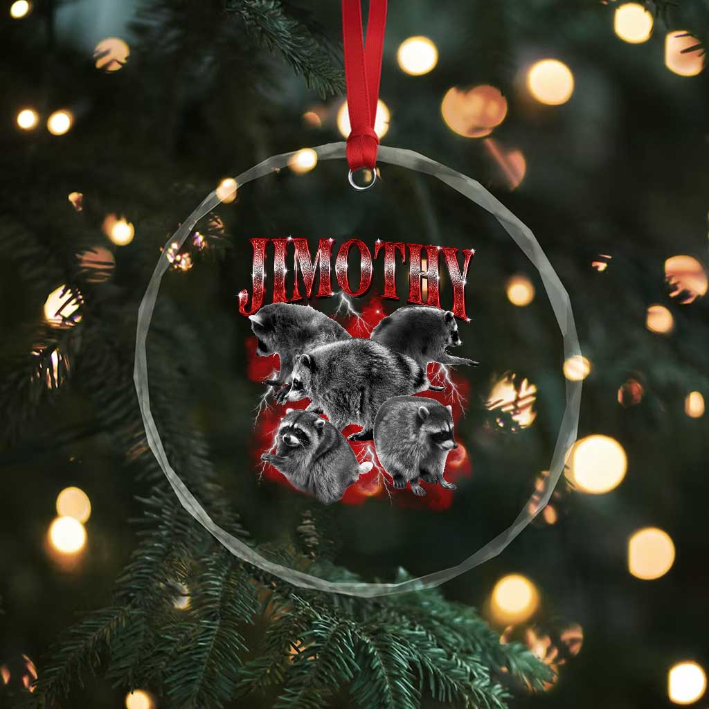 Jimothy Raccoon Crystal Glass Ornament Vintage 90s Bootleg Rap Style Funny Meme