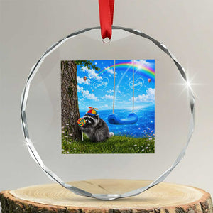 Jimothy Raccoon Dreamcore Crystal Glass Ornament Seattle Trash Panda Gen Z Humor Rainbow Aesthetic