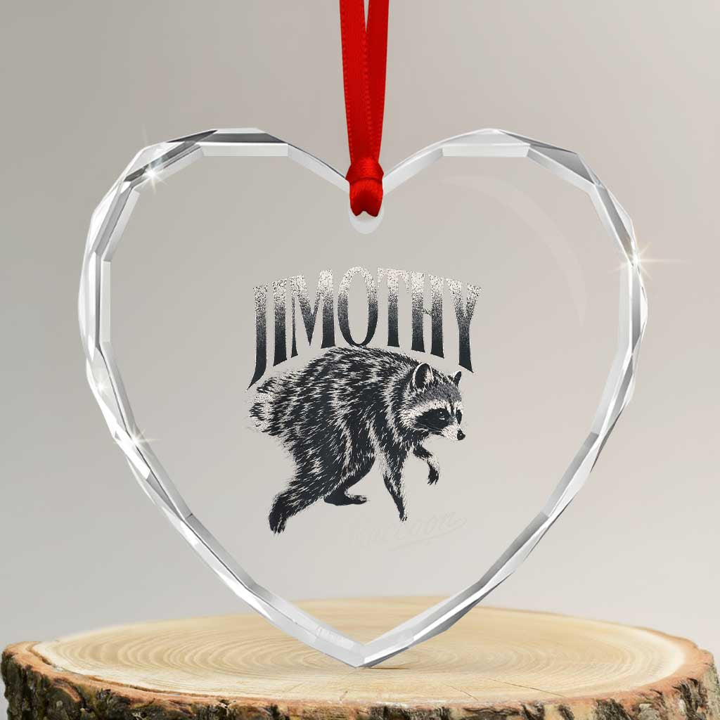 Jimothy Raccoon Heart Crystal Glass Ornament Funny Seattle Trash Panda Wildlife TS11 Transparent Glass 3'' Heart Print Your Wear