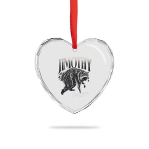 Jimothy Raccoon Heart Crystal Glass Ornament Funny Seattle Trash Panda Wildlife