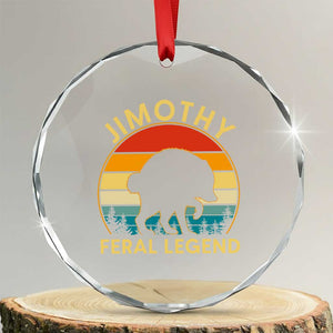 Jimothy Raccoon Seattle Crystal Glass Ornament Funny Seattle Feral Legend Animal Meme