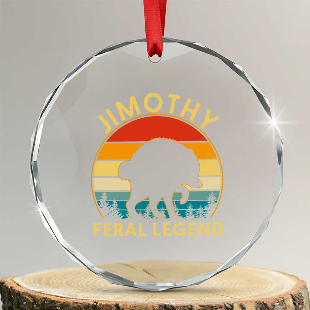 Jimothy Raccoon Seattle Crystal Glass Ornament Funny Seattle Feral Legend Animal Meme TS14 Transparent Glass 3'' Circle Print Your Wear