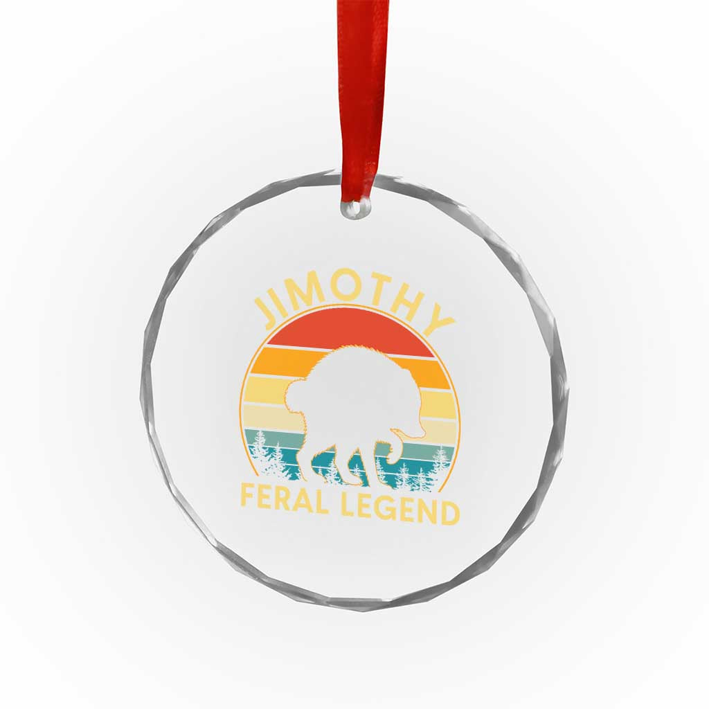 Jimothy Raccoon Seattle Crystal Glass Ornament Funny Seattle Feral Legend Animal Meme