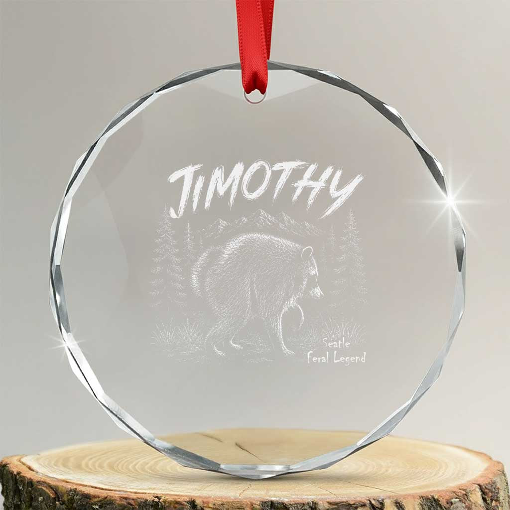 Jimothy Raccoon Seattle Feral Legend Meme Crystal Glass Ornament Cute Trash Panda Viral Animal Lover Gift