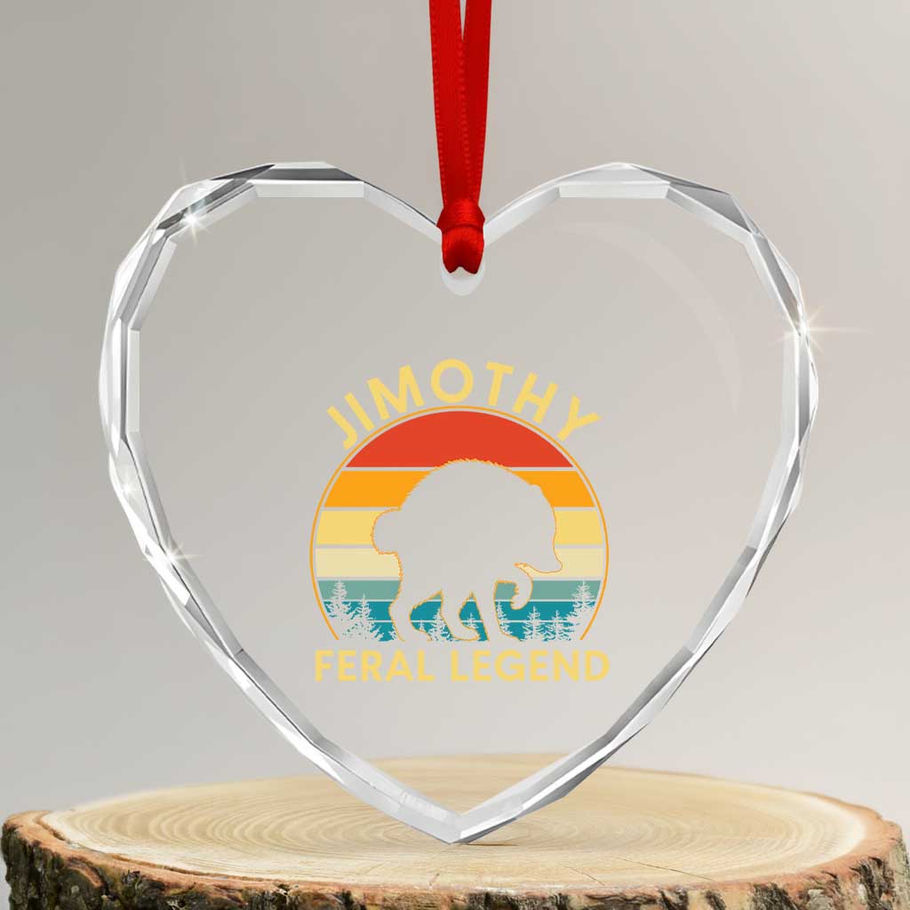 Jimothy Raccoon Seattle Heart Crystal Glass Ornament Funny Seattle Feral Legend Animal Meme TS14 Transparent Glass 3'' Heart Print Your Wear