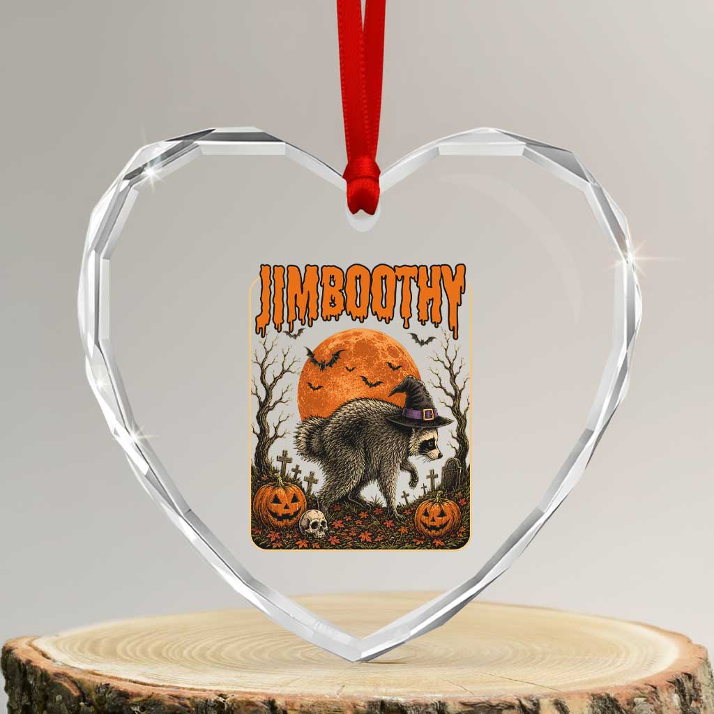 Jimothy Seattle Raccoon Halloween Heart Crystal Glass Ornament Funny Trash Panda Meme Gift TS14 Transparent Glass 3'' Heart Print Your Wear