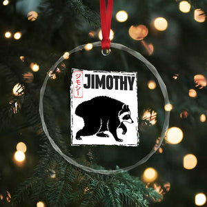 Jimothy The Raccoon Crystal Glass Ornament Japanese Style Trash Panda Graphic