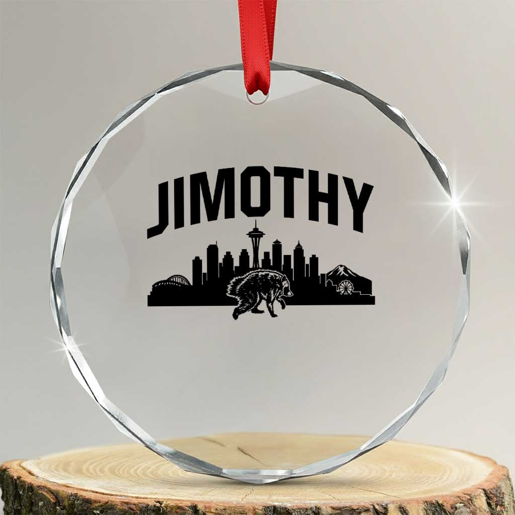 Jimothy The Raccoon Crystal Glass Ornament Seattle Space Needle Mount Rainier Landscape Art TS12 Transparent Glass 3'' Circle Print Your Wear