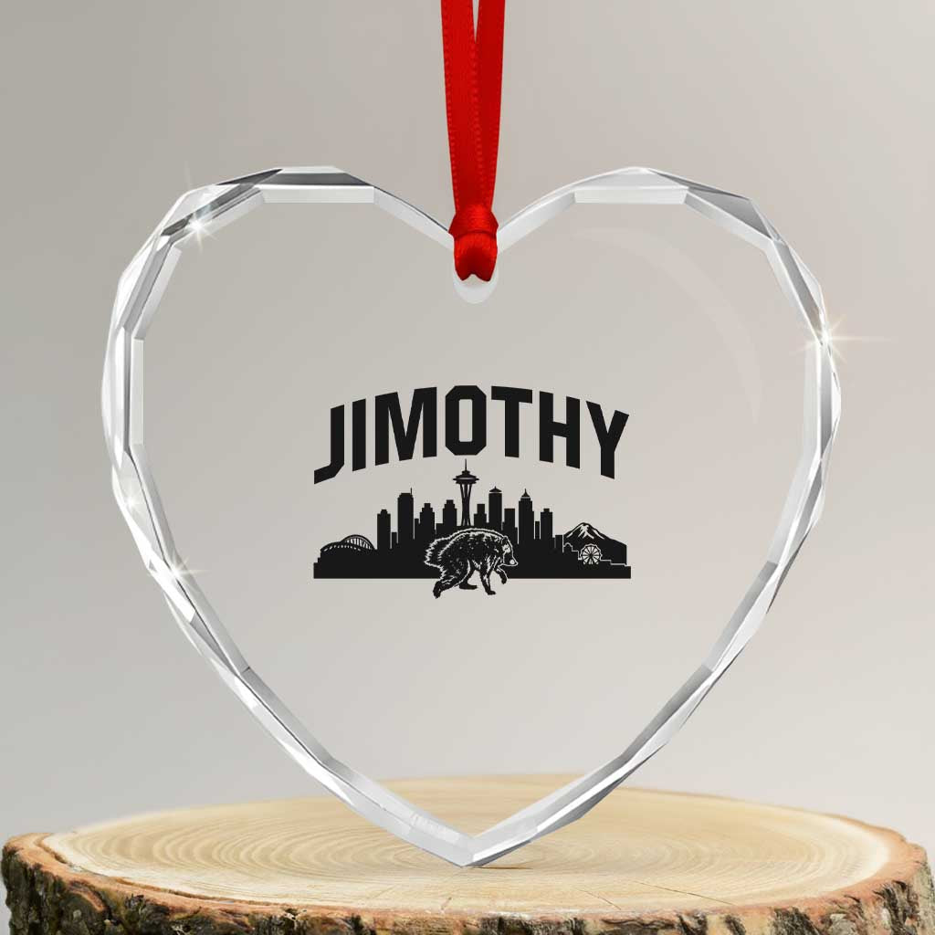Jimothy The Raccoon Heart Crystal Glass Ornament Seattle Space Needle Mount Rainier Landscape Art TS12 Transparent Glass 3'' Heart Print Your Wear