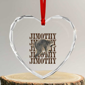 Jimothy The Raccoon Heart Crystal Glass Ornament Vintage Trash Panda Animal Lover Gift