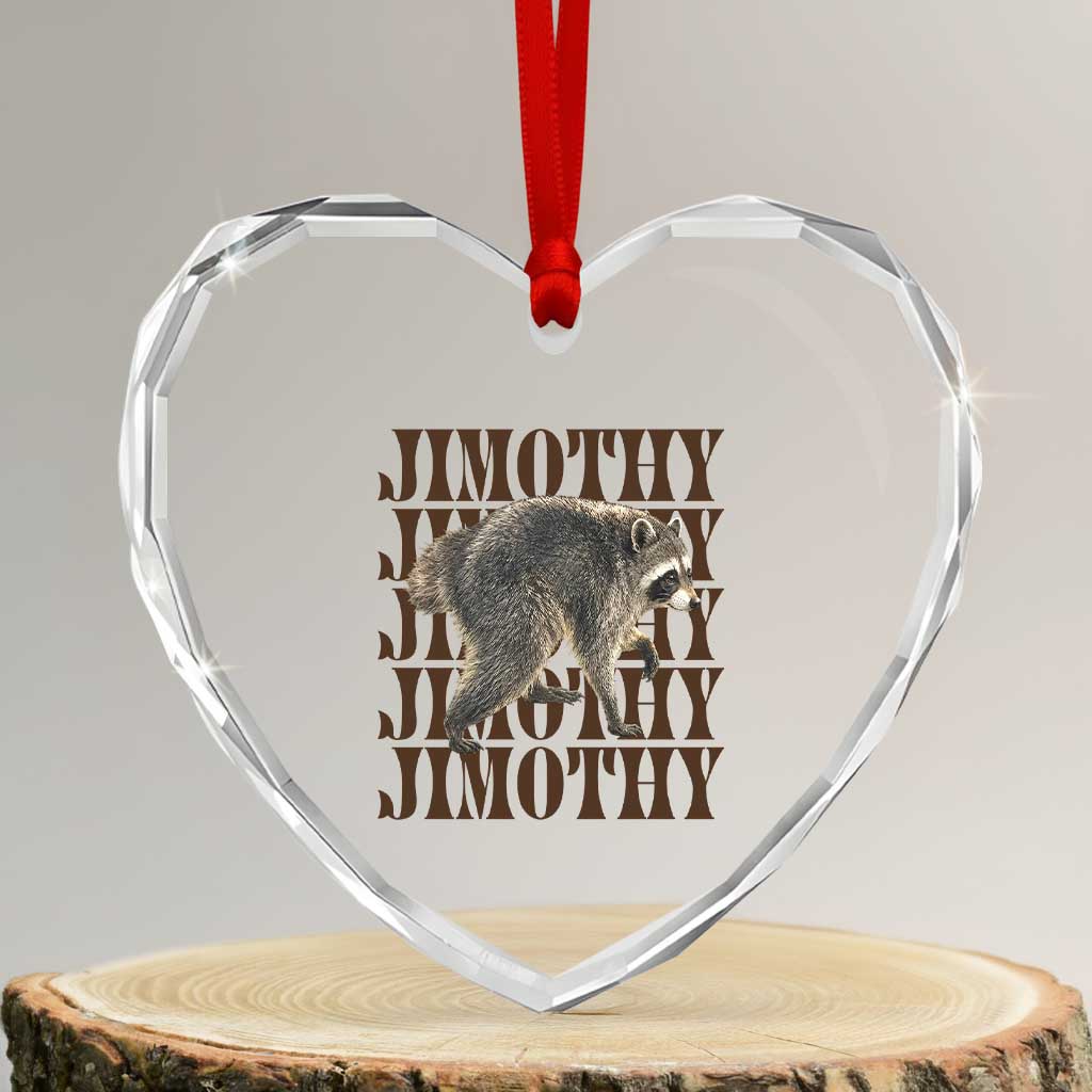 Jimothy The Raccoon Heart Crystal Glass Ornament Vintage Trash Panda Animal Lover Gift TS12 Transparent Glass 3'' Heart Print Your Wear