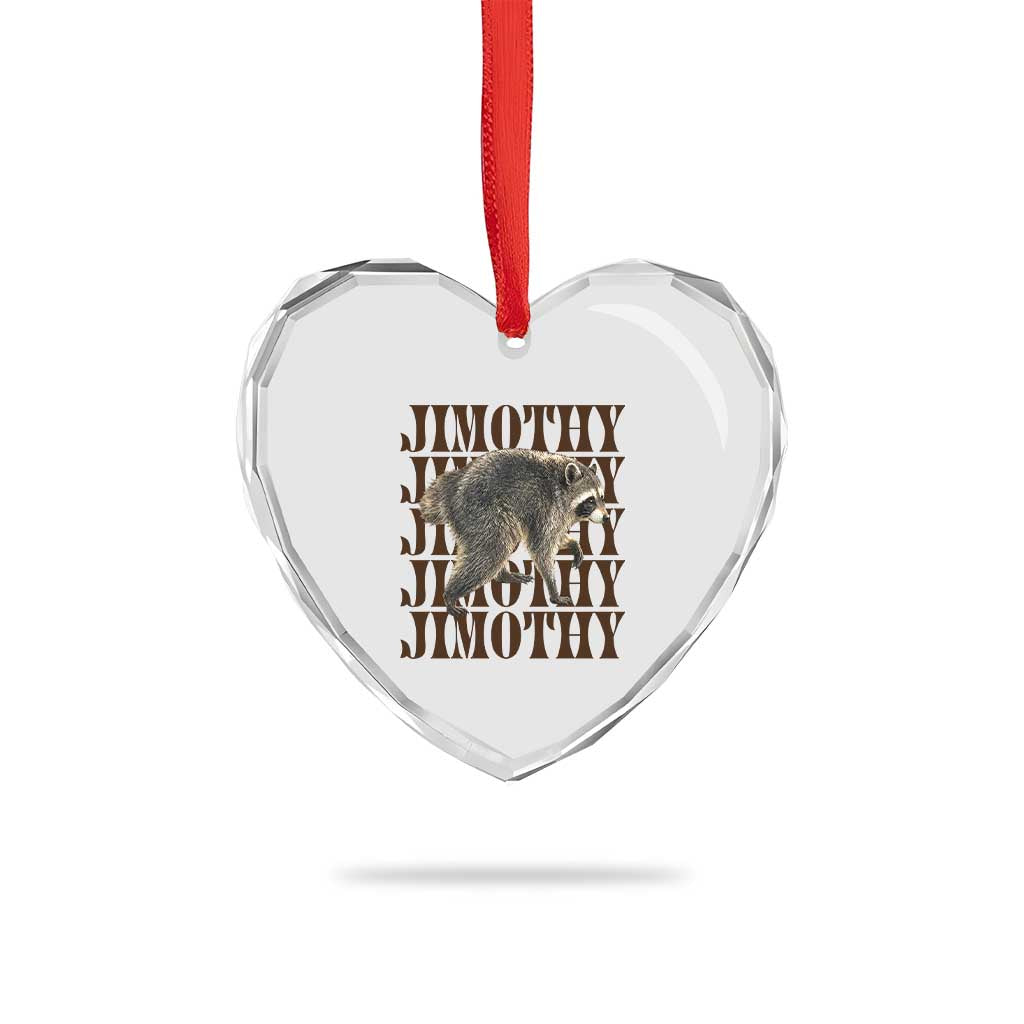 Jimothy The Raccoon Heart Crystal Glass Ornament Vintage Trash Panda Animal Lover Gift