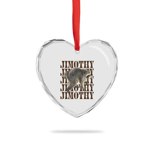Jimothy The Raccoon Heart Crystal Glass Ornament Vintage Trash Panda Animal Lover Gift