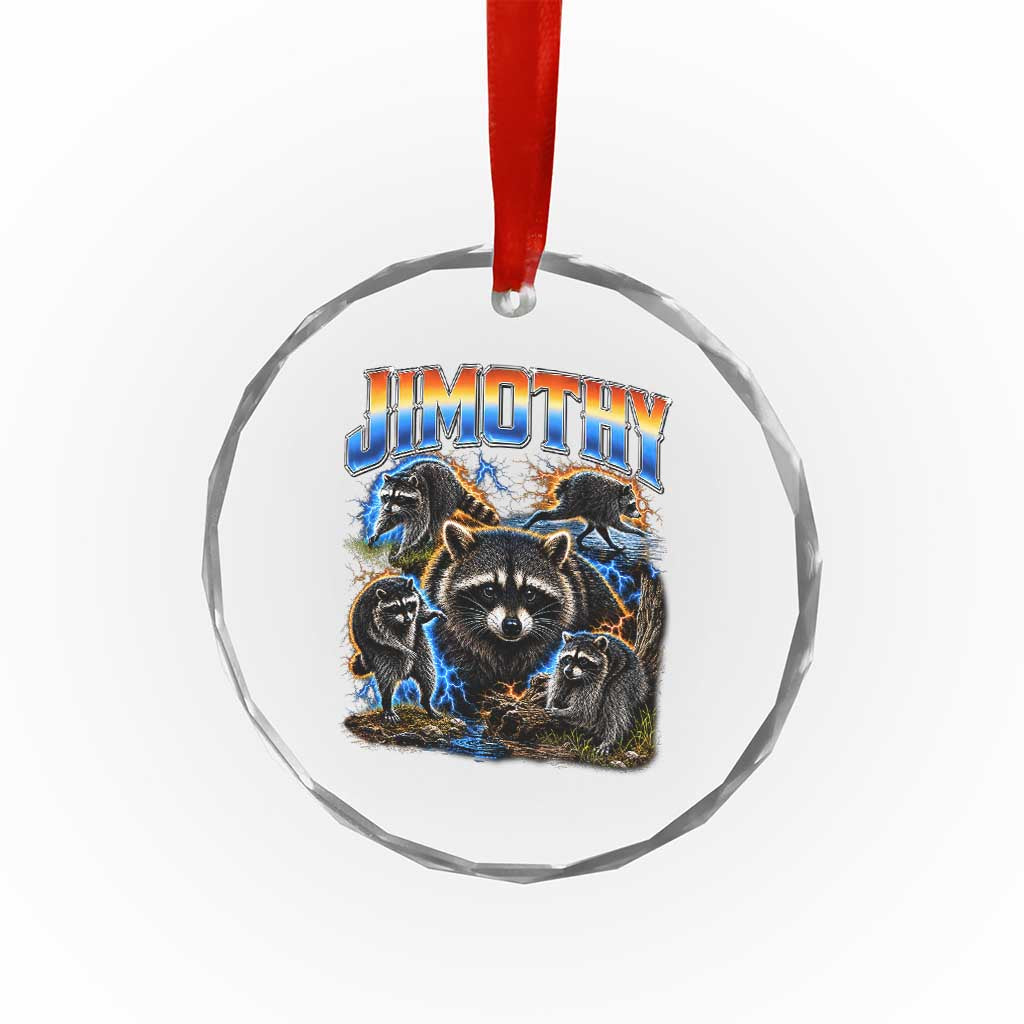 Jimothy the Raccoon Vintage 90s Bootleg Lightning Graphic Crystal Glass Ornament Viral Seattle Trash Panda
