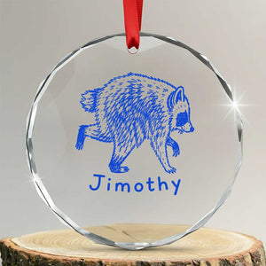 Jimothy Viral Raccoon Crystal Glass Ornament Funny Trash Panda Wildlife
