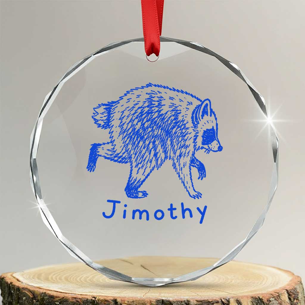 Jimothy Viral Raccoon Crystal Glass Ornament Funny Trash Panda Wildlife TS10 Transparent Glass 3'' Circle Print Your Wear