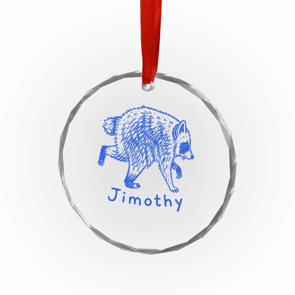 Jimothy Viral Raccoon Crystal Glass Ornament Funny Trash Panda Wildlife