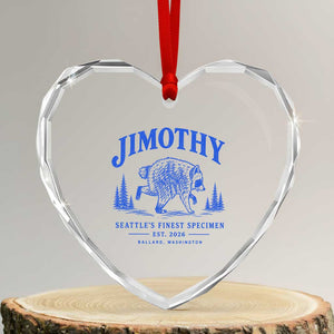 Jimothy Viral Raccoon From Seattle Heart Crystal Glass Ornament Funny Trash Panda Wildlife Seattle Feral Legend
