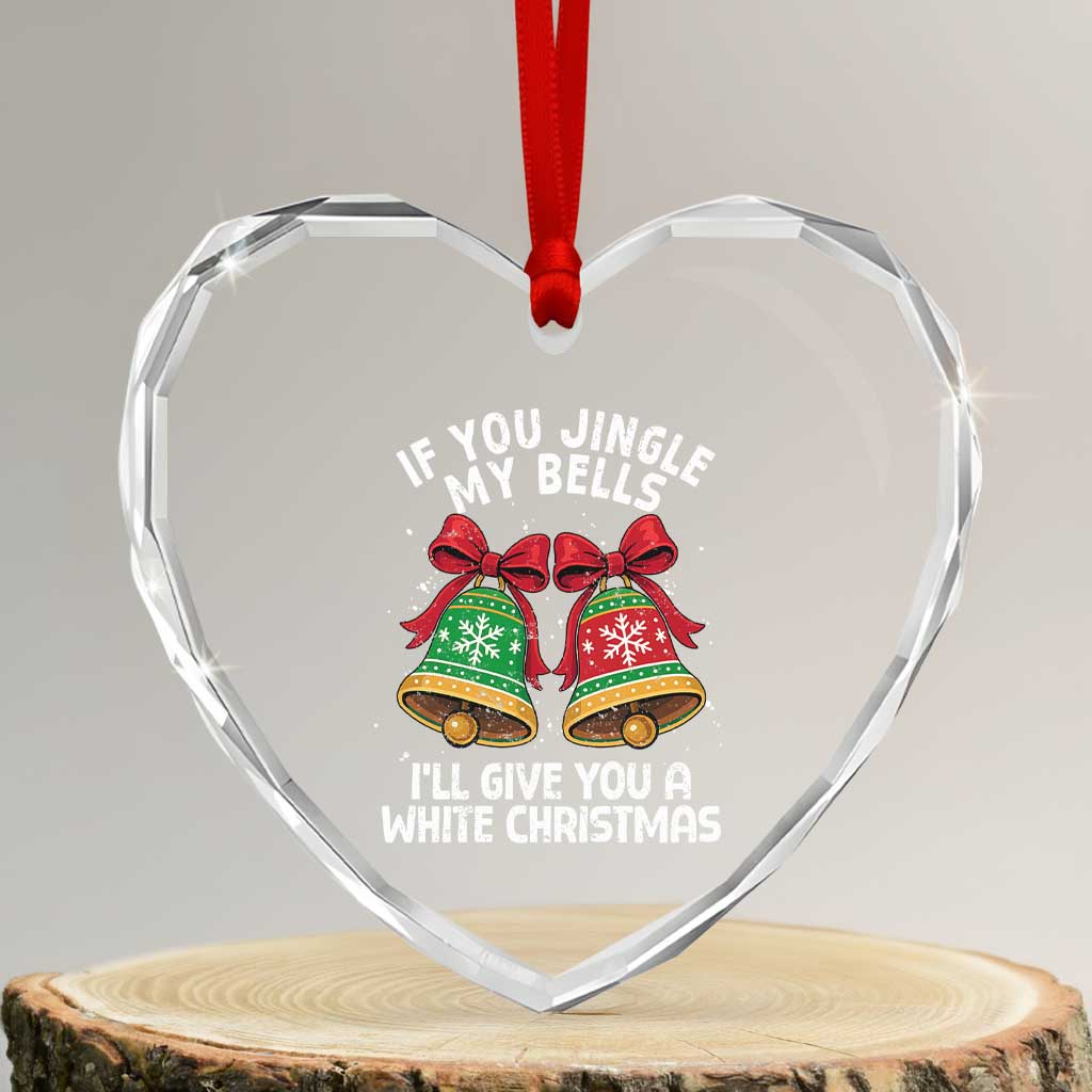 Jingle Bell Christmas Heart Crystal Glass Ornament Funny Naughty White Elephant Gag Gift Exchange TS10 Transparent Glass 3'' Heart Print Your Wear