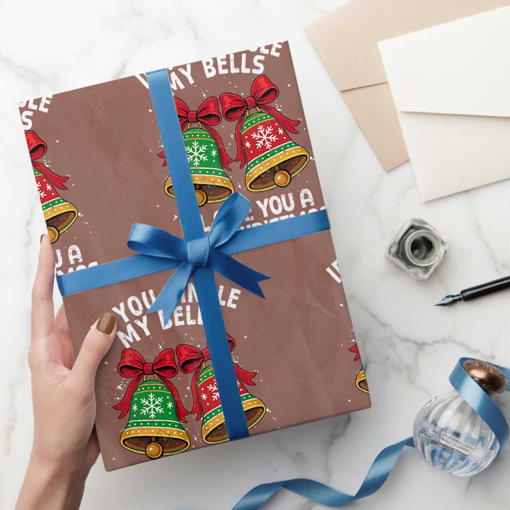 Jingle Bell Christmas Wrapping Paper Roll Funny Naughty White Elephant Gag Gift Exchange TS10 Mocha Print Your Wear