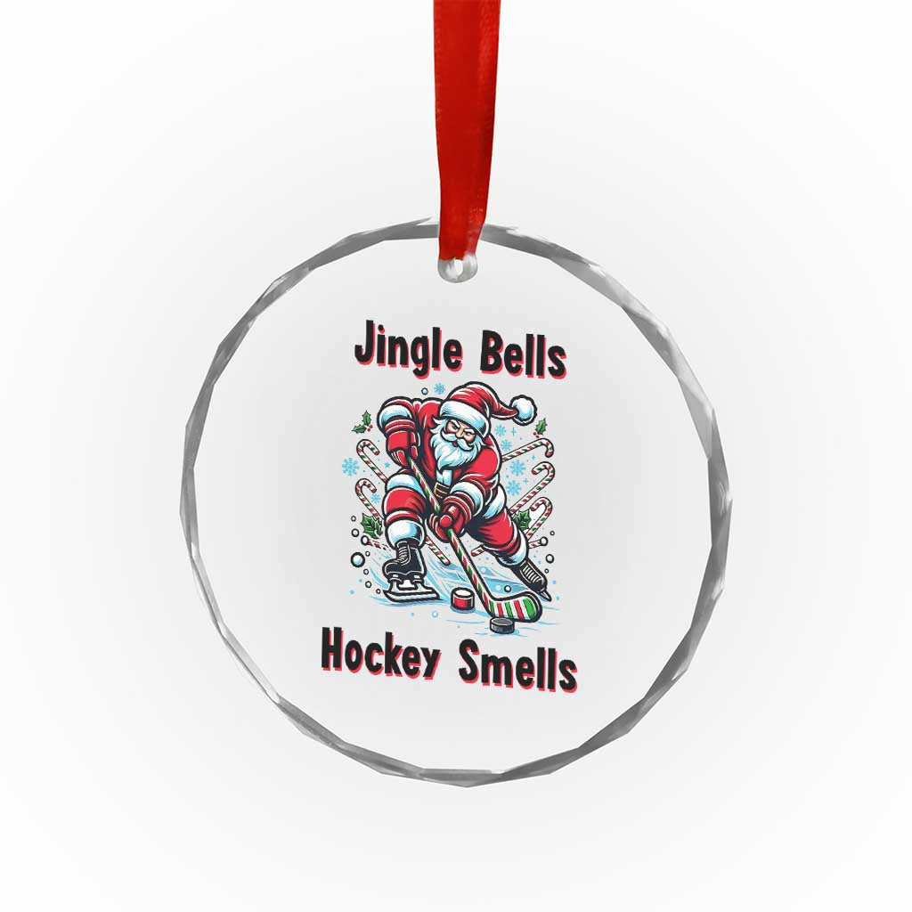 Jingle Bells Hockey Smells Crystal Glass Ornament Funny Santa Ice Hockey Christmas Gift TS12 Print Your Wear