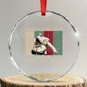 Jiu Jitsu Christmas Crystal Glass Ornament Retro Merry Choke Mas Tappy New Year Martial Arts BJJ Lover TS10 Transparent Glass 3'' Circle Print Your Wear