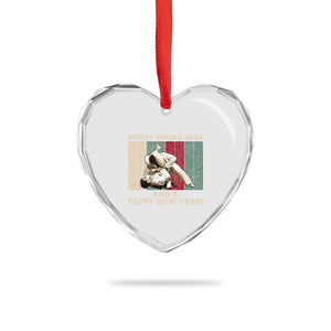 Jiu Jitsu Christmas Heart Crystal Glass Ornament Retro Merry Choke Mas Tappy New Year Martial Arts BJJ Lover TS10 Print Your Wear