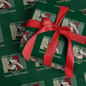Jiu Jitsu Christmas Wrapping Paper Roll Retro Merry Choke Mas Tappy New Year Martial Arts BJJ Lover TS10 Green Print Your Wear