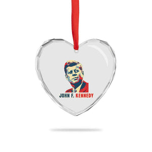 John F Kennedy American Flag US President Heart Crystal Glass Ornament TS14 Print Your Wear