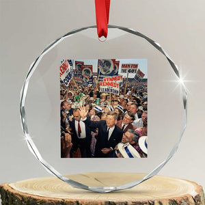 John F Kennedy American President History Crystal Glass Ornament TS14 Transparent Glass 3'' Circle Print Your Wear