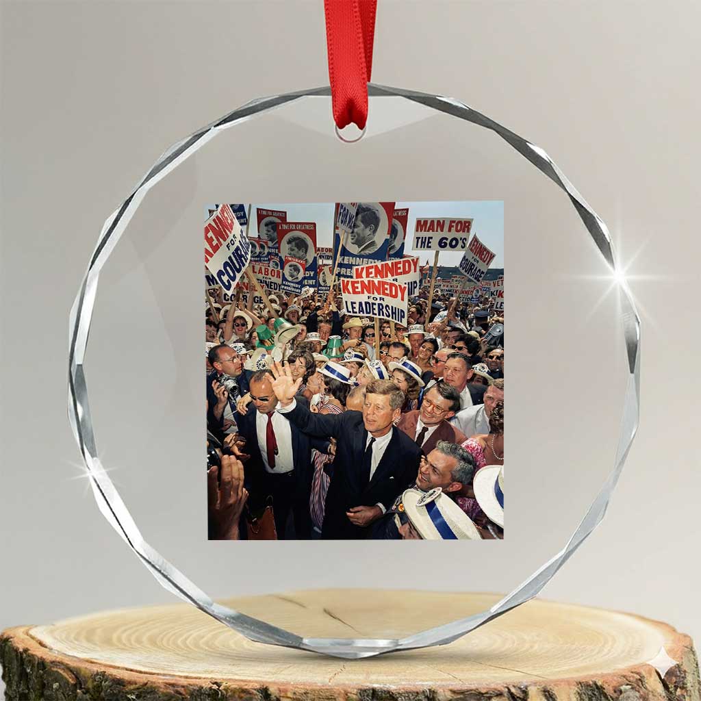 John F Kennedy American President History Crystal Glass Ornament TS14 Transparent Glass 3'' Circle Print Your Wear