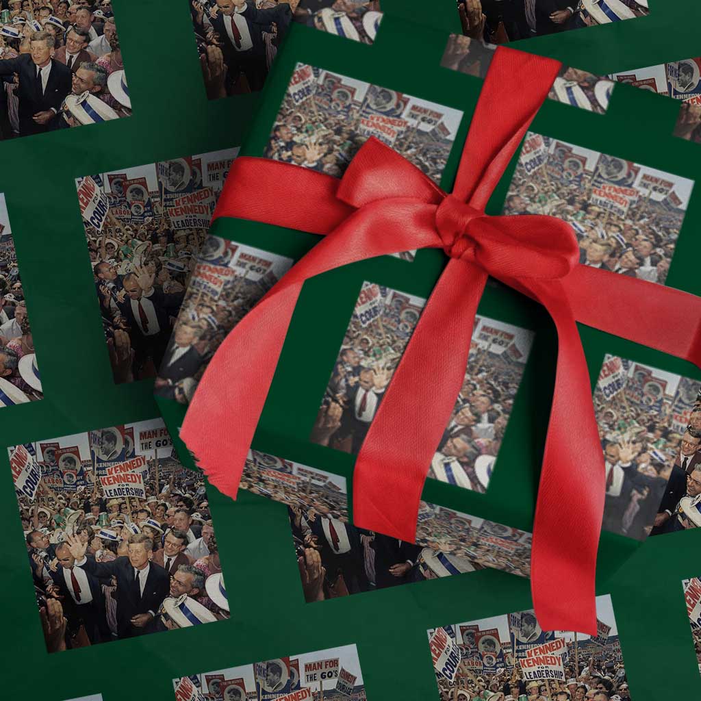 John F Kennedy American President History Wrapping Paper Roll TS14 Green Print Your Wear