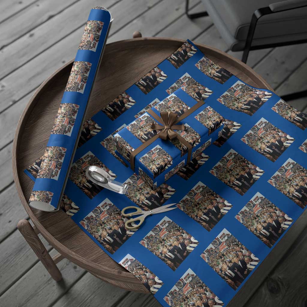 John F Kennedy American President History Wrapping Paper Roll TS14 Blue Print Your Wear