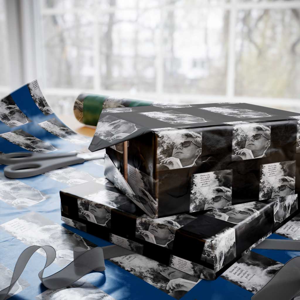 John F Kennedy Cigar Smoking Sunglasses Wrapping Paper Roll Those Who Dare To Fail Miserably Can Achive Greatly TS14 Black Print Your Wear