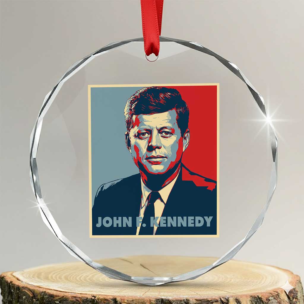 John F Kennedy Crystal Glass Ornament American President History US Presidential Leader TS14 Transparent Glass 3'' Circle Print Your Wear