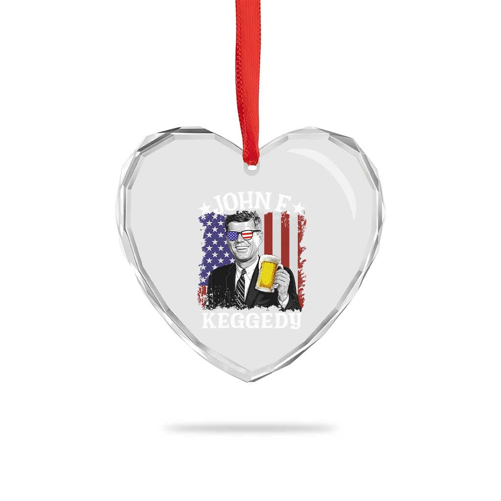 John F Kennedy Heart Crystal Glass Ornament 4th of July America Flag Beer TS14 Print Your Wear