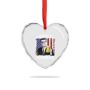 John F Kennedy Heart Crystal Glass Ornament 4th of July America Flag Beer TS14 Print Your Wear