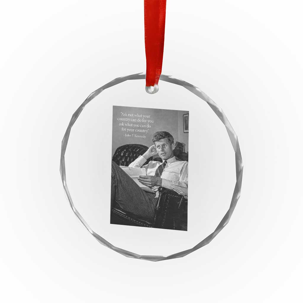 John F Kennedy Quote Crystal Glass Ornament American President History TS14 Print Your Wear