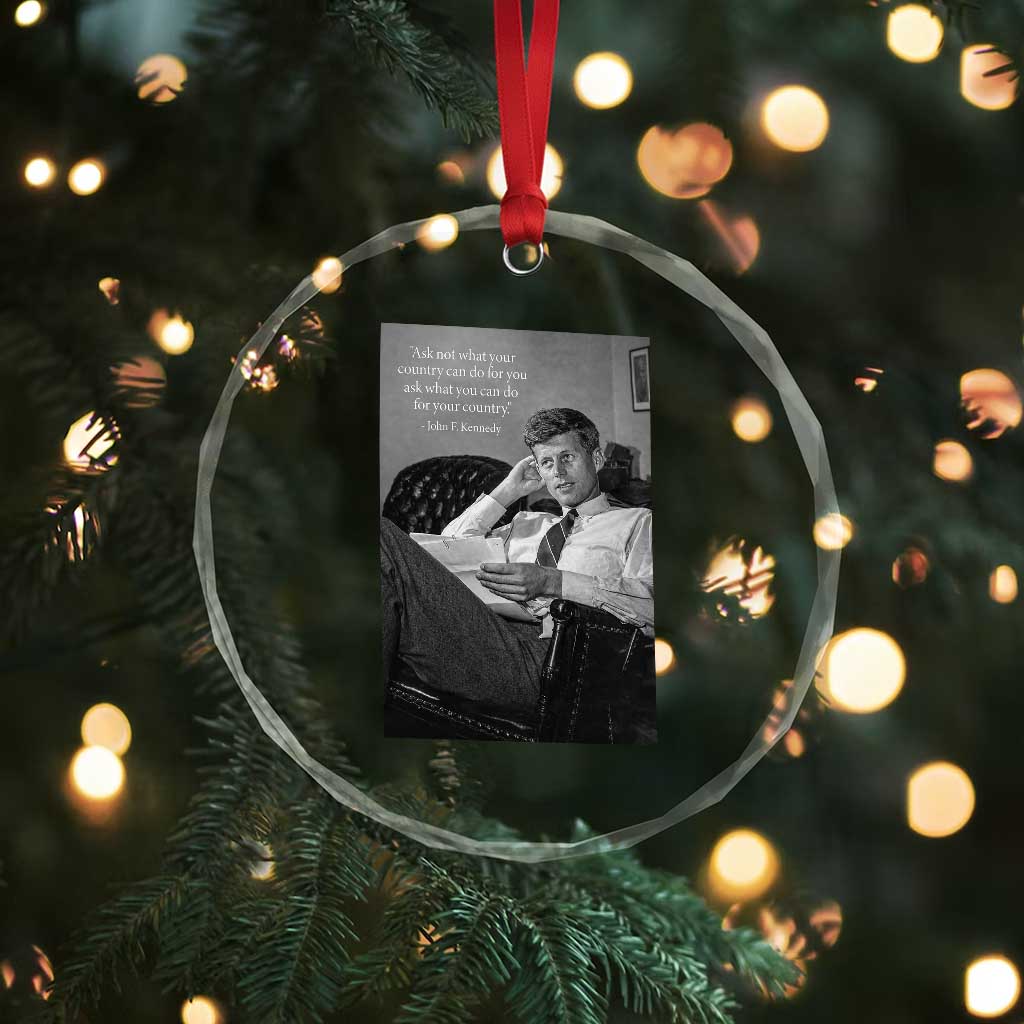 John F Kennedy Quote Crystal Glass Ornament American President History TS14 Print Your Wear