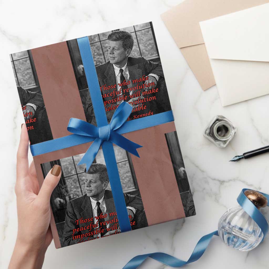 John F Kennedy Quote Wrapping Paper Roll American President History US Presidential Leader TS14 Mocha Print Your Wear