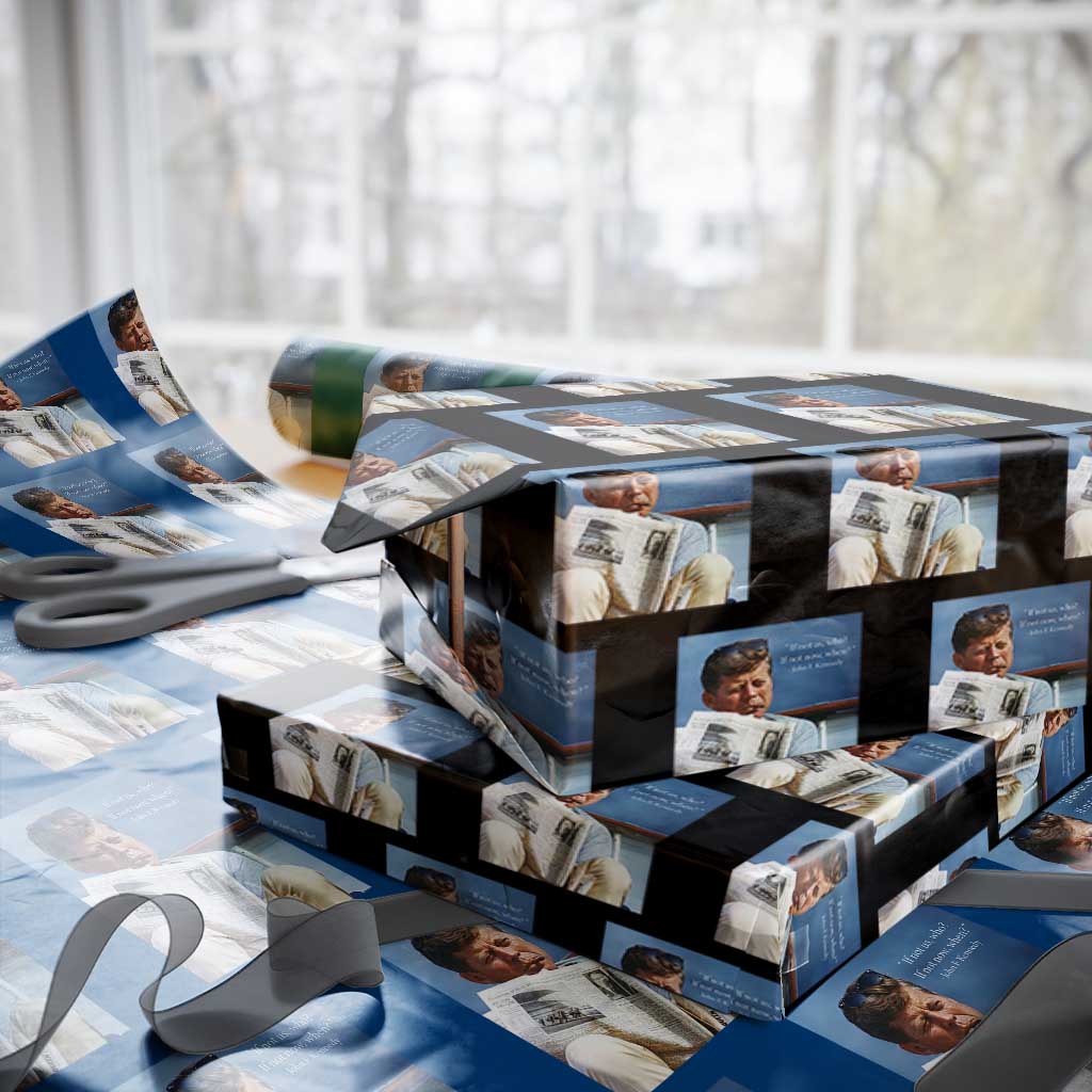 John F. Kennedy Smoking Smoker Wrapping Paper Roll If Not Us Who If Not Now When Quote TS14 Black Print Your Wear