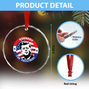 John F Kennedy US President American History Crystal Glass Ornament TS14 Print Your Wear