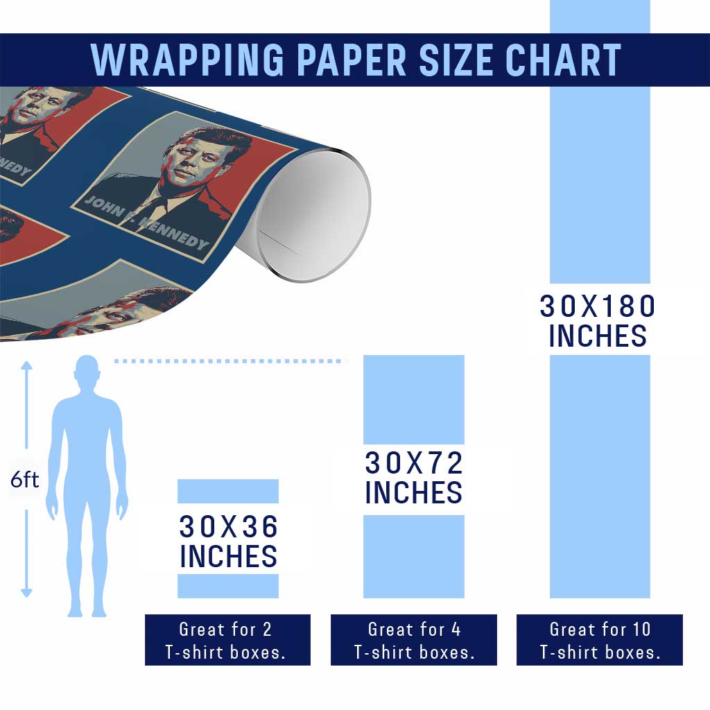 John F Kennedy Wrapping Paper Roll American President History US Presidential Leader TS14 Print Your Wear
