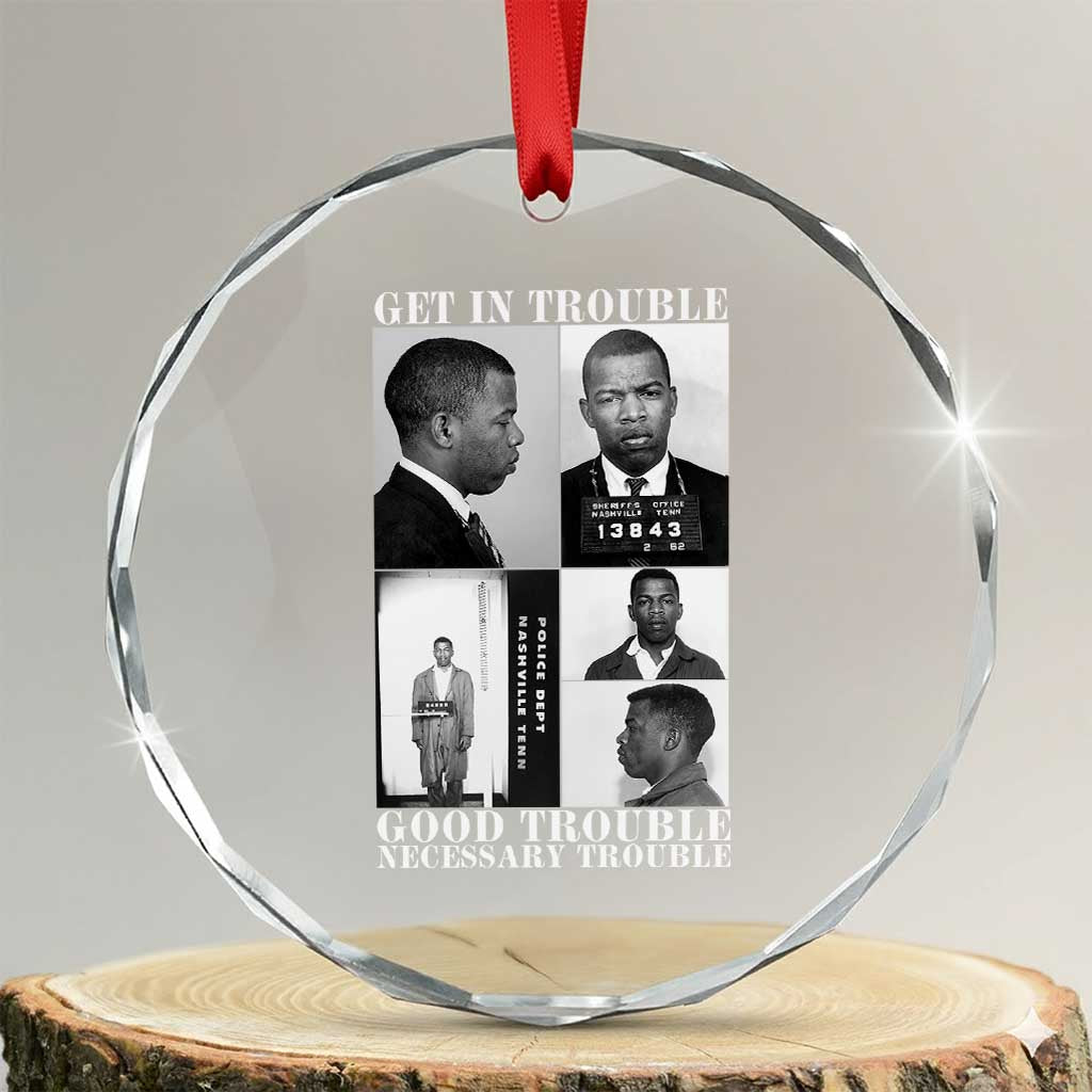 John Lewis Affrican American Crystal Glass Ornament Get in Good Necessary Trouble TS14 Transparent Glass 3'' Circle Print Your Wear