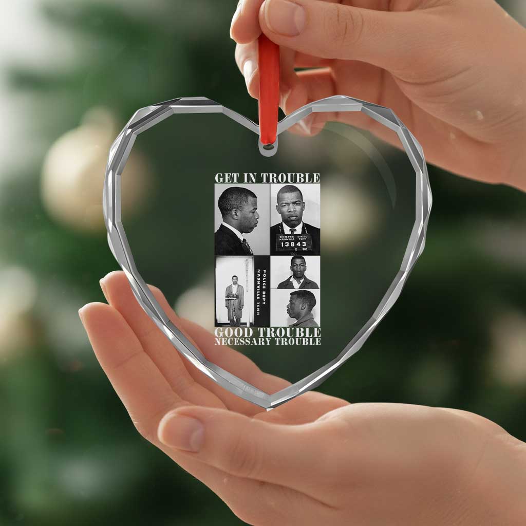 John Lewis Affrican American Heart Crystal Glass Ornament Get in Good Necessary Trouble TS14 Print Your Wear