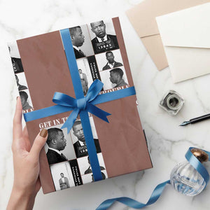 John Lewis Affrican American Wrapping Paper Roll Get in Good Necessary Trouble TS14 Mocha Print Your Wear