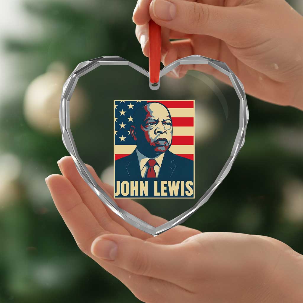 John Lewis Heart Crystal Glass Ornament Black History Month TS14 Print Your Wear