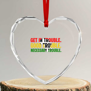 John Lewis Quote Affrican American Heart Crystal Glass Ornament Get in Good Necessary Trouble TS14 Transparent Glass 3'' Heart Print Your Wear