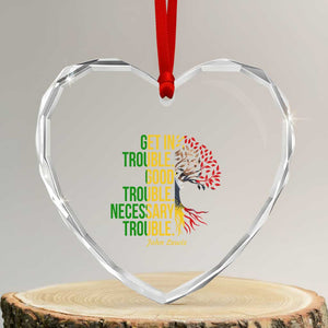 John Lewis Quote Civil Rights Heart Crystal Glass Ornament Get in Good Necessary Trouble TS14 Transparent Glass 3'' Heart Print Your Wear
